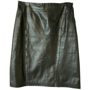 West Bay Black Leather Pencil Skirt